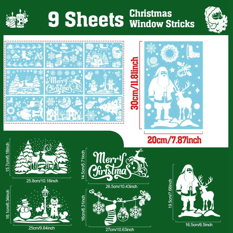 Festive Merry Christmas Window Stickers for Home - Image 20
