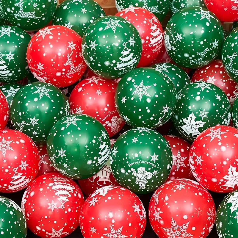 Festive Elk & Tree Christmas Balloons - 10/40 Pcs - Image 18