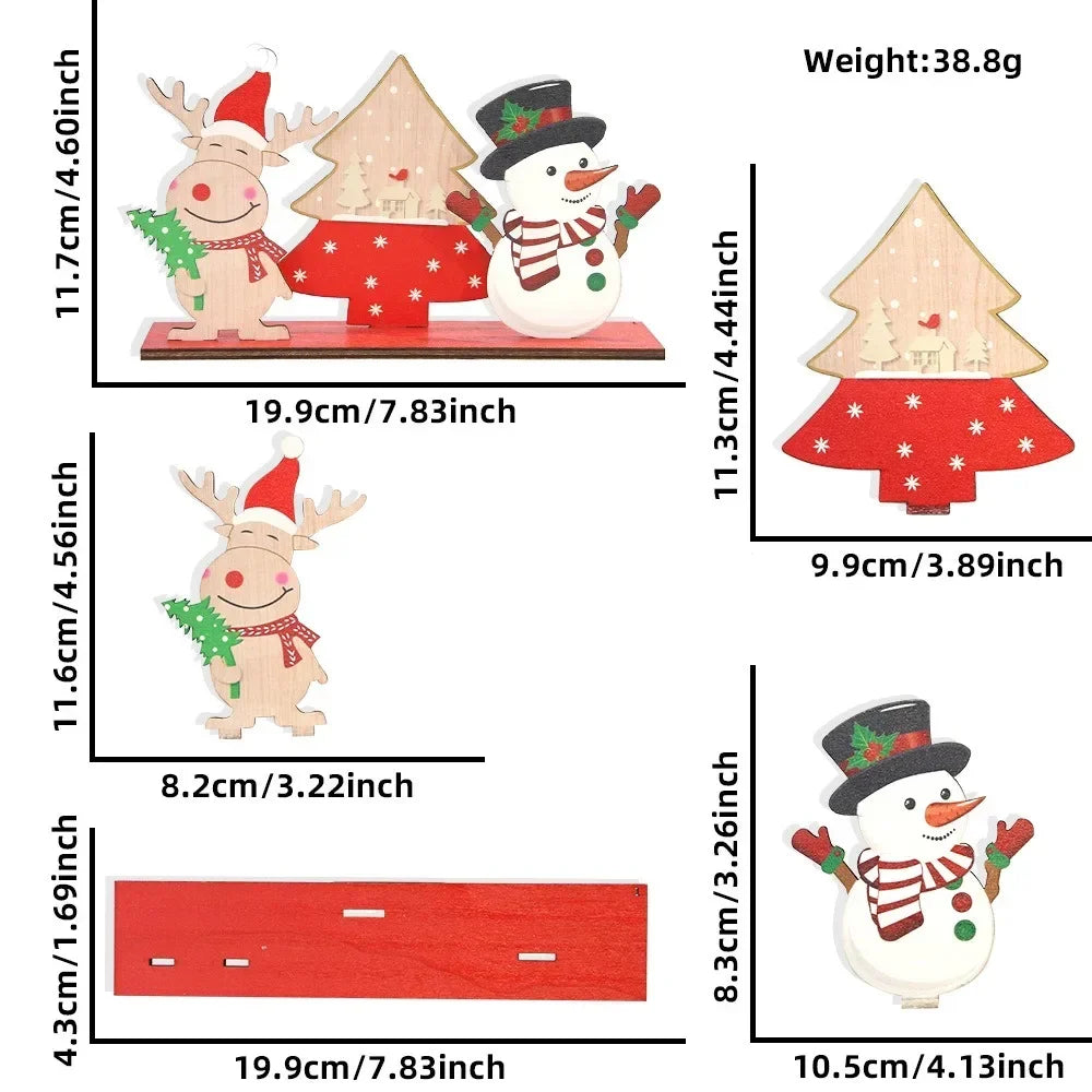 Charming Christmas Wooden Ornaments for Festive Decor - Image 4