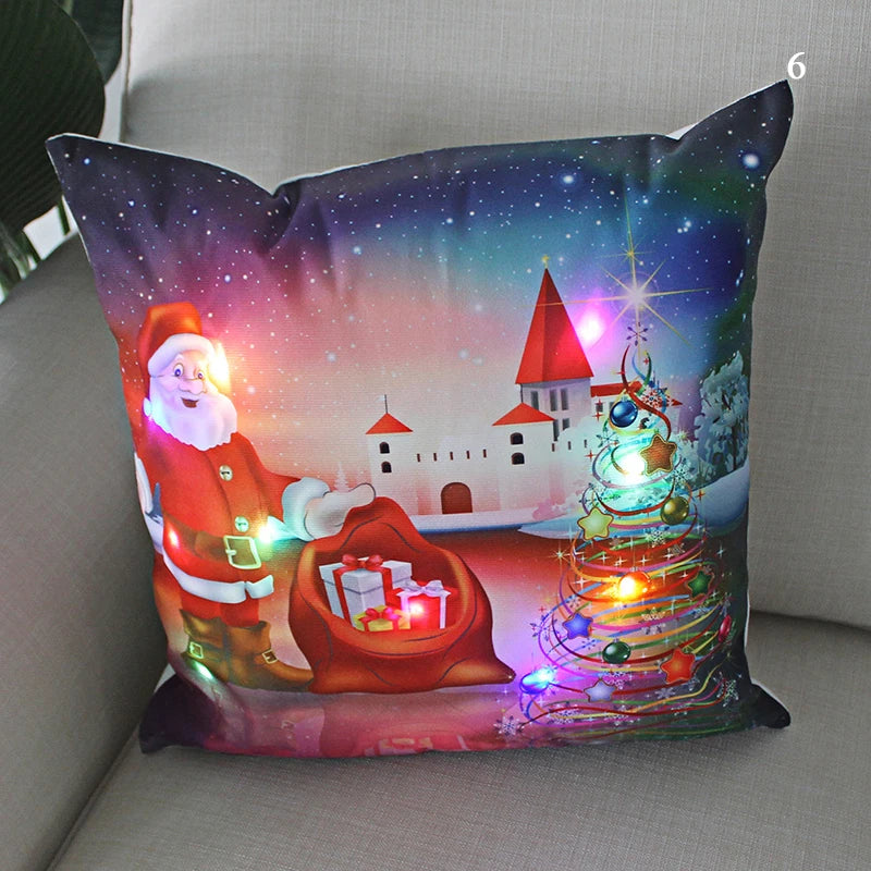 Christmas Santa LED Cushion Cover for Holiday Cheer - Image 26