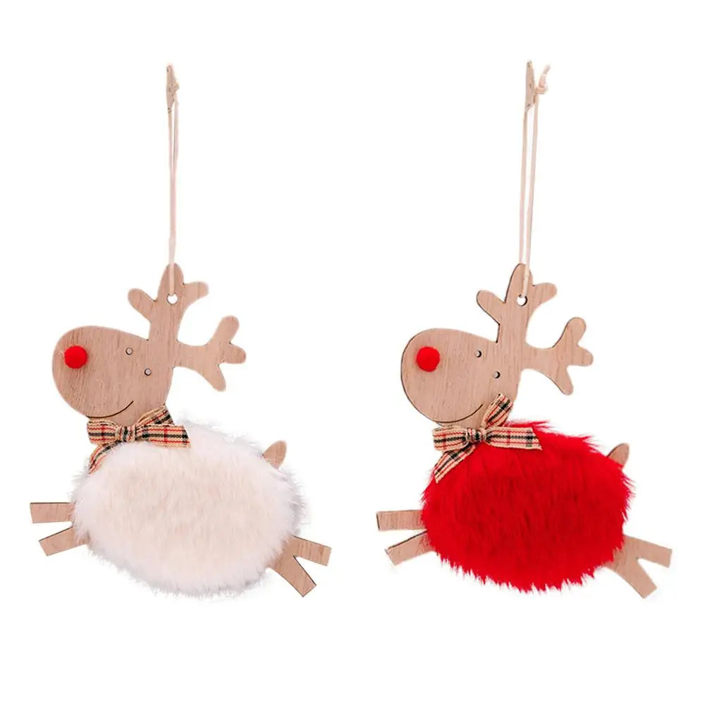 Charming Wooden Deer Pendant for Christmas Decor - Image 14