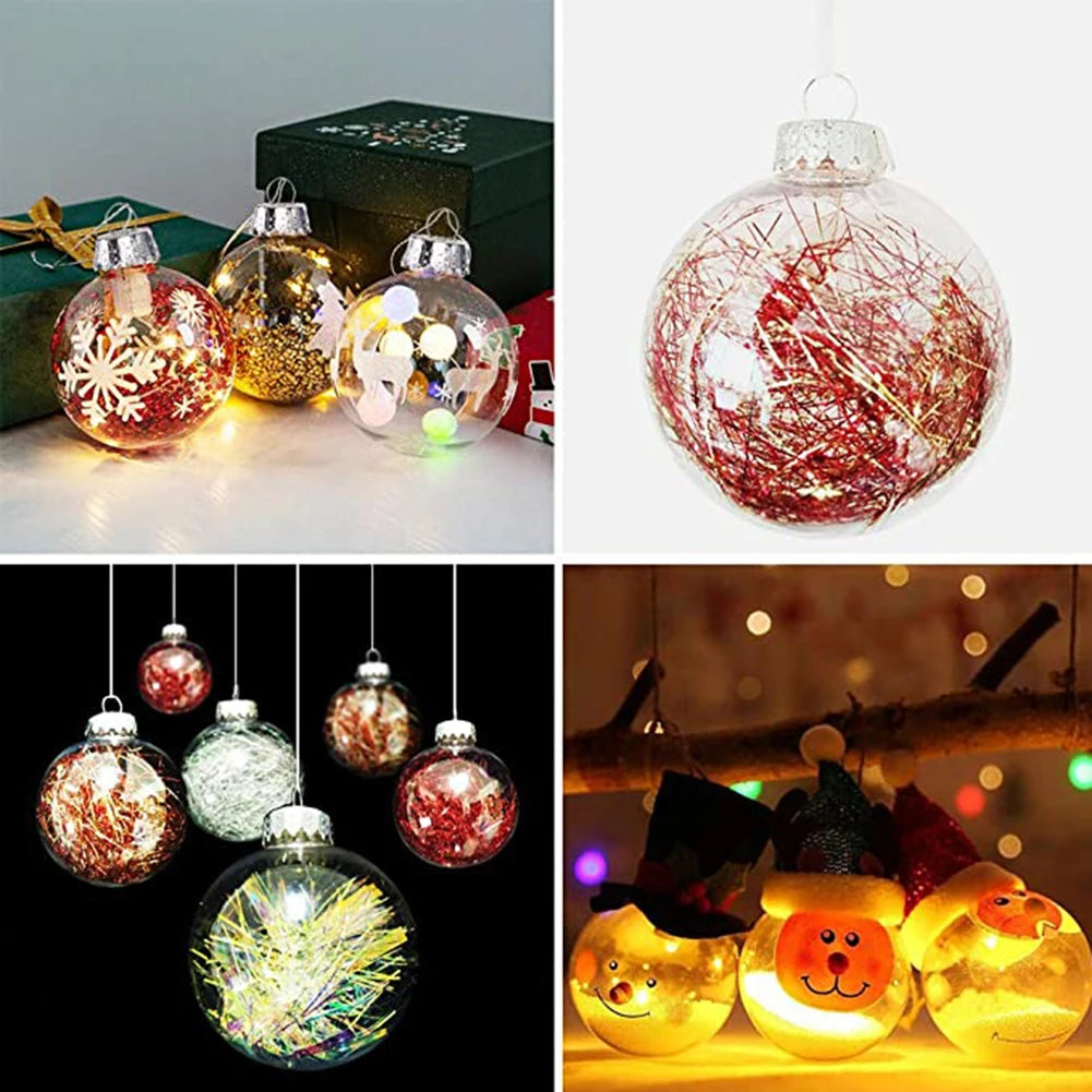 12Pcs Transparent Christmas Ball Ornaments - Perfect for DIY Decor - Image 10