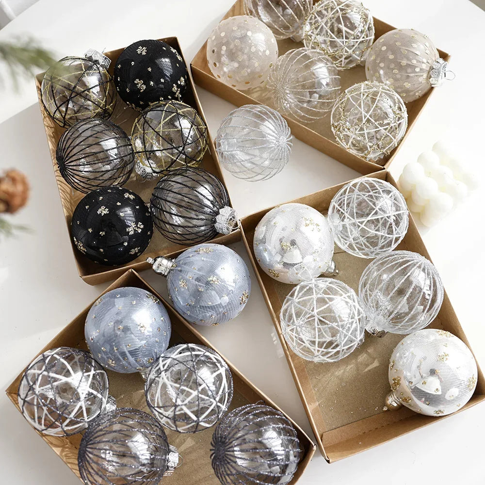 Champagne and Black Christmas Ball Ornaments Set - Image 3