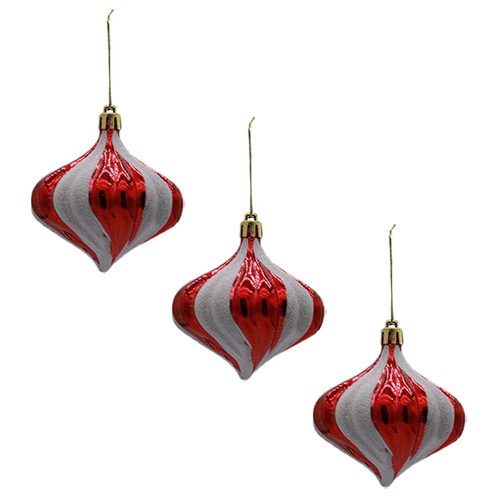 Festive Decorative Onion Ball Ornaments – Set of 3 - Image 18