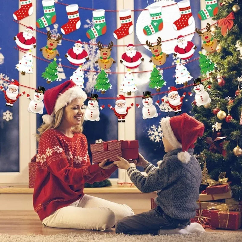Festive Merry Christmas Banner Garland Decorations - Image 22