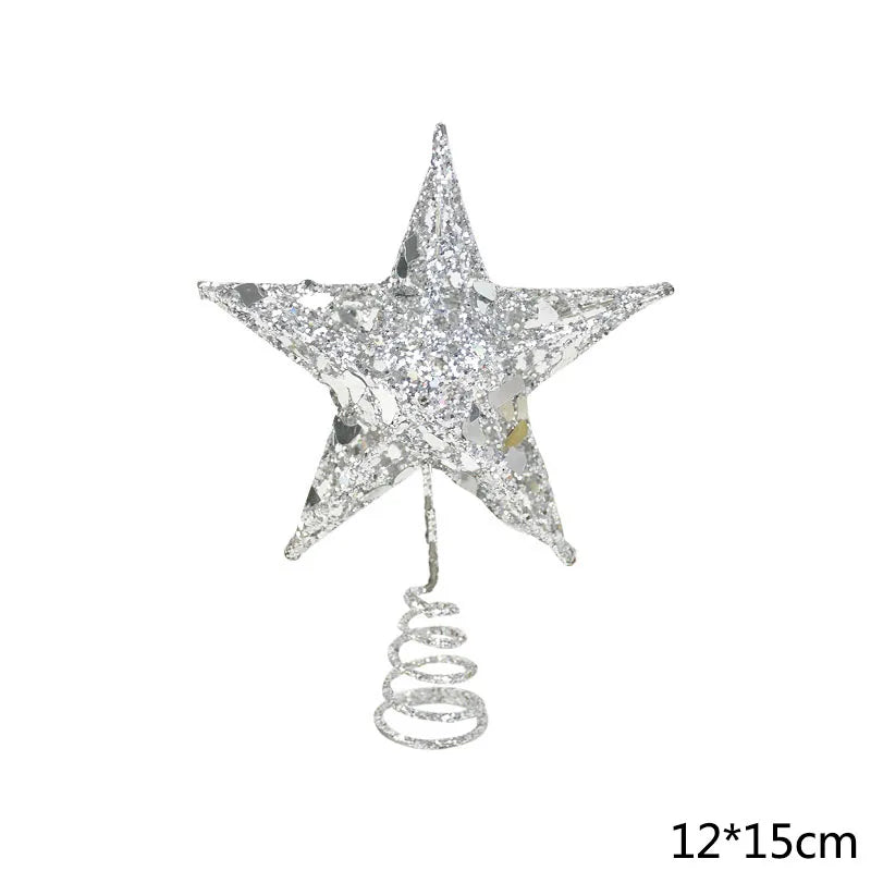Glittery Christmas Tree Top Star Ornament - Image 4