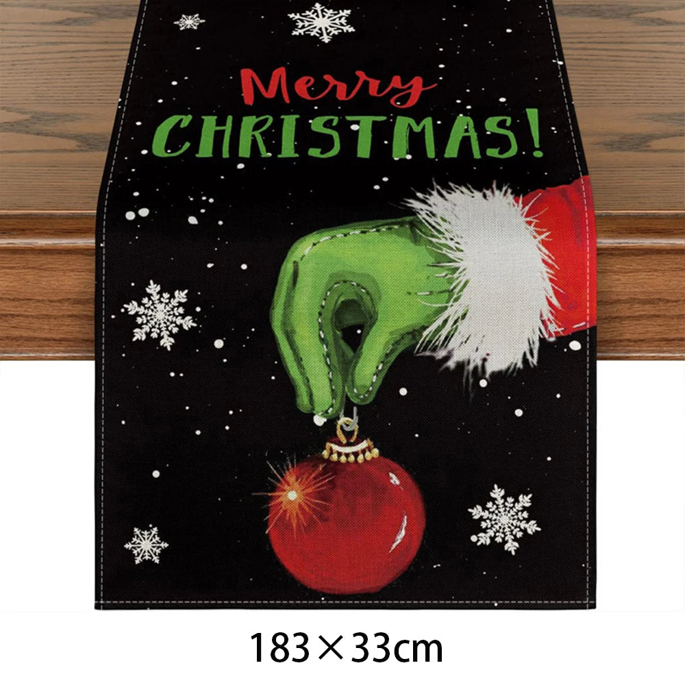 Festive Christmas Table Runner – Santa, Elk & Snowman - Image 13
