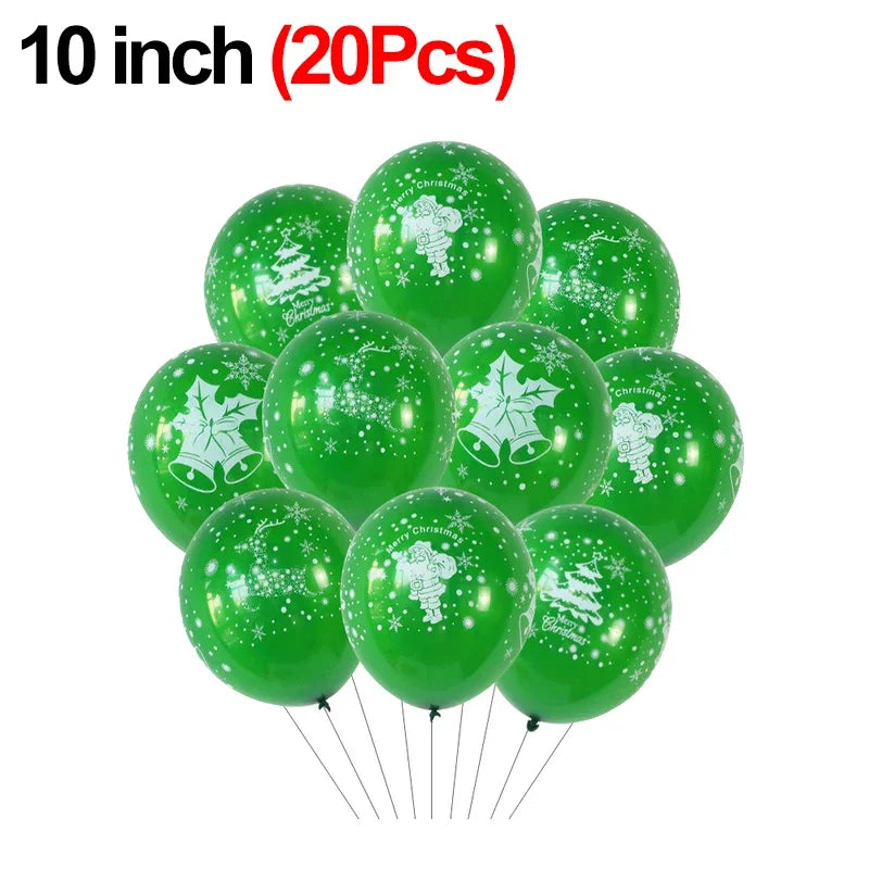Festive Elk & Tree Christmas Balloons - 10/40 Pcs - Image 33