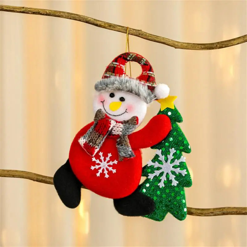 Festive Plush Santa, Snowman & Elk Ornaments - Image 6