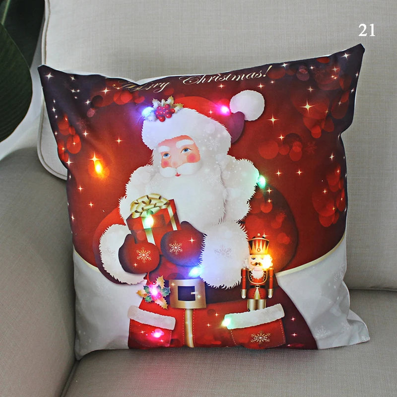 Christmas Santa LED Cushion Cover for Holiday Cheer - Image 4
