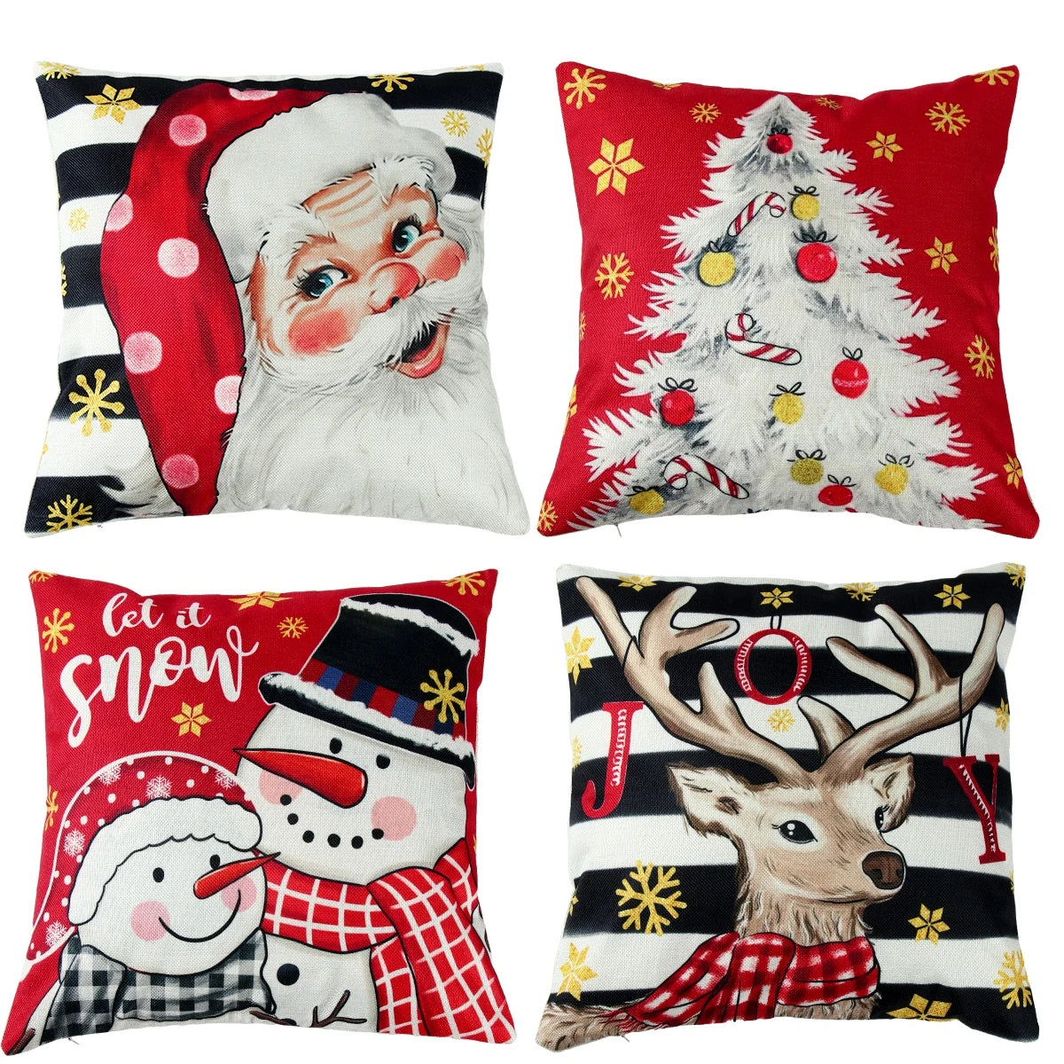 Festive Santa Claus & Snowman Pillowcase Decor - Image 44