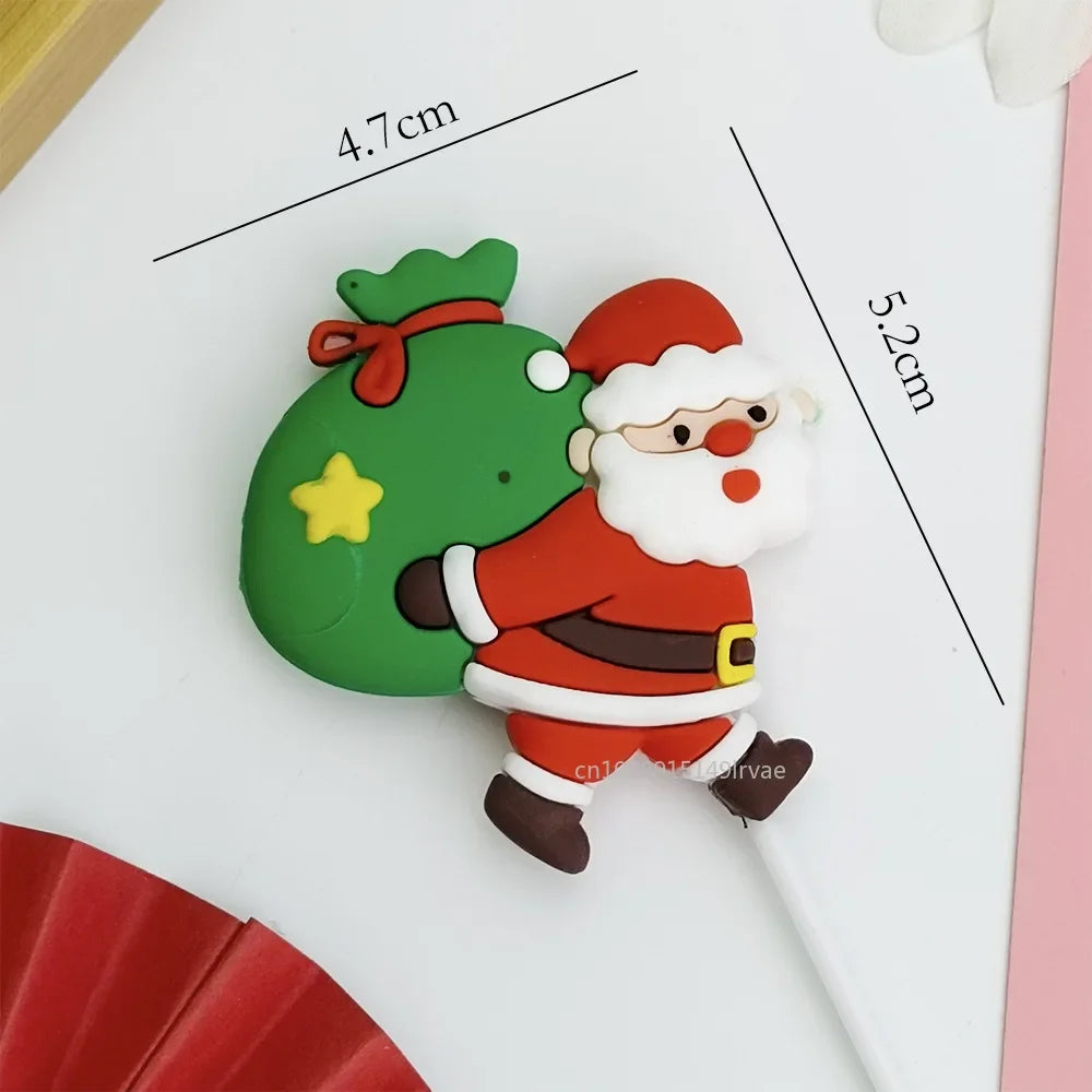 Festive Santa & Elk Cake Toppers for Christmas - Image 12
