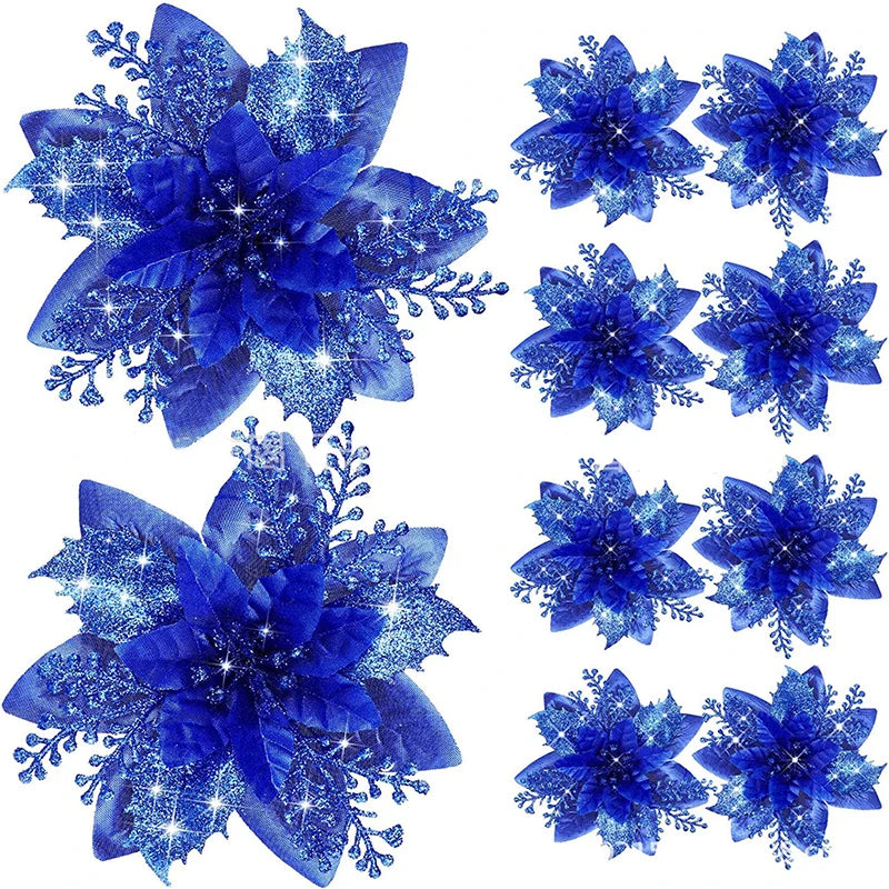 Sparkling 5-Piece Christmas Flower Decoration Set - Image 16