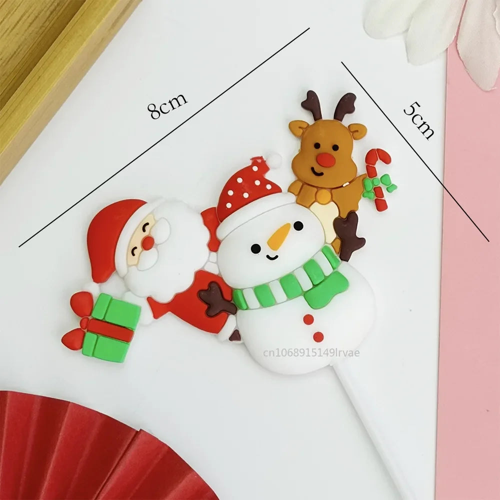 Festive Santa & Elk Cake Toppers for Christmas - Image 11