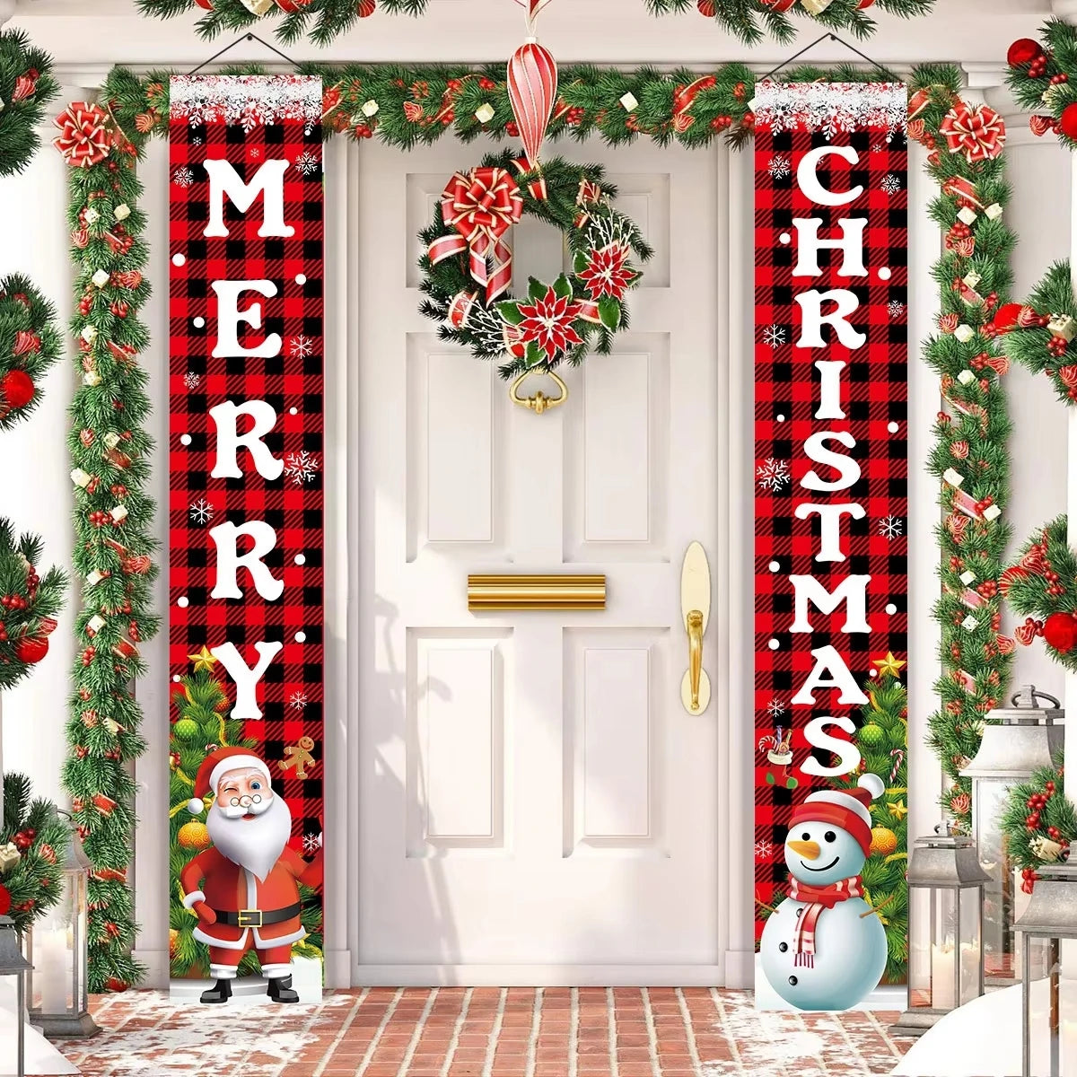 Festive Santa Claus Christmas Door Banner Decor - Image 23
