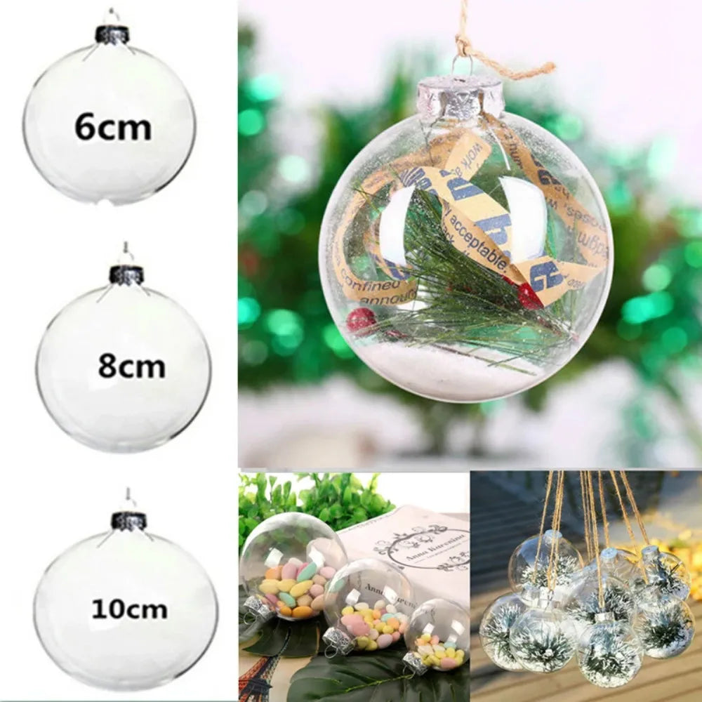Clear Fillable Christmas Ball Ornaments for Festive Decor