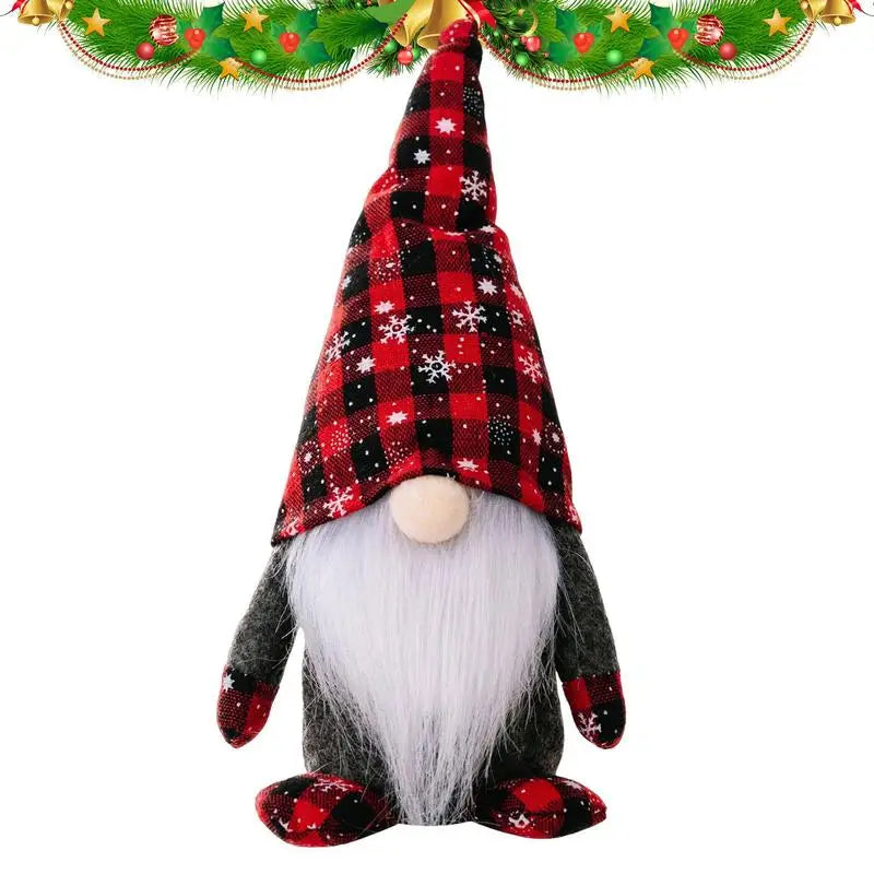 Festive Swedish Tomte Gnomes with Buffalo Plaid