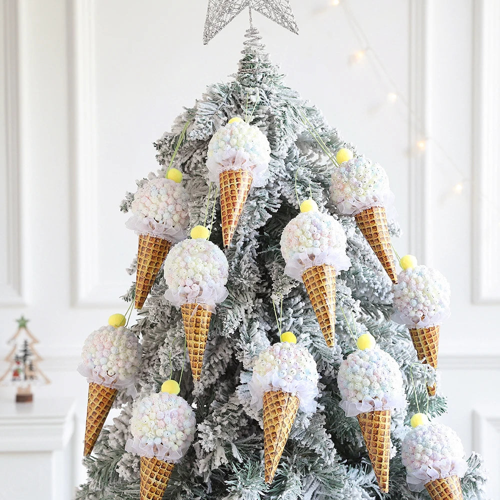 Festive Macaron Ice Cream Ornaments for Christmas - Image 5