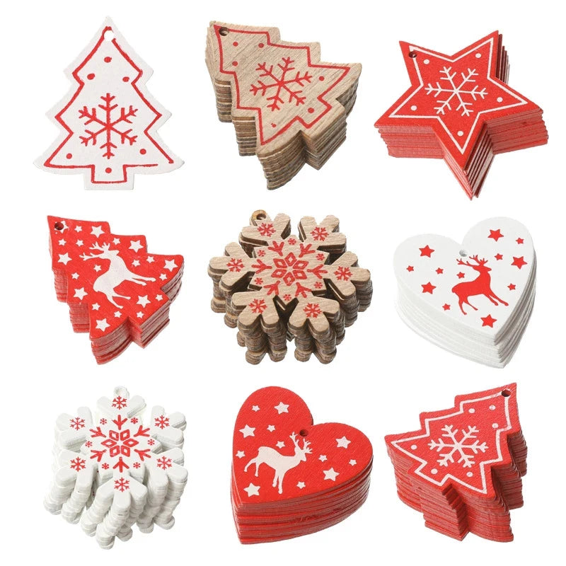 Charming Wooden Snowflake Christmas Ornaments – 10pcs - Image 41