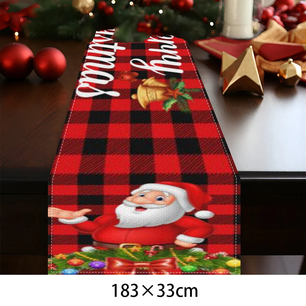 Festive Christmas Table Runner – Santa, Elk & Snowman - Image 18