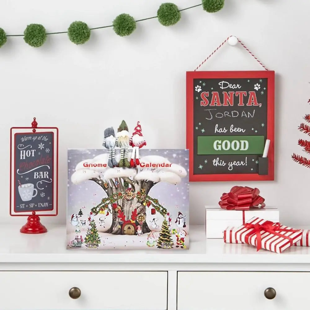 Charming Christmas Gnome Advent Calendar Decoration - Image 4