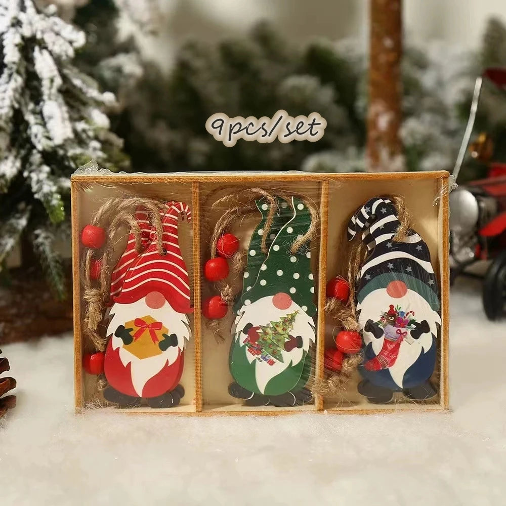Charming Colorful Gnome Wooden Ornaments for Christmas - Image 7