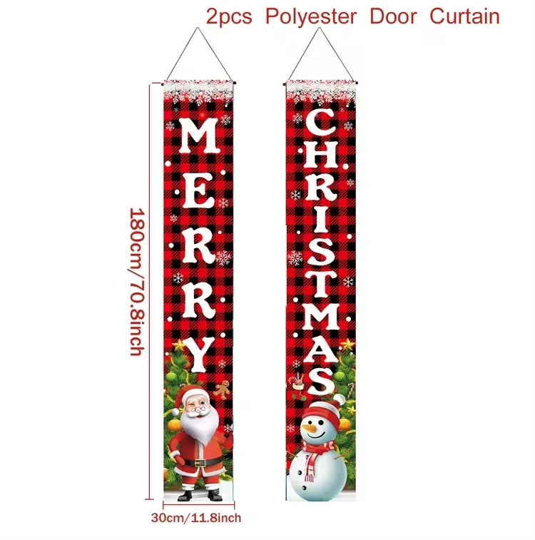 Festive Santa Claus Christmas Door Banner Decor - Image 9