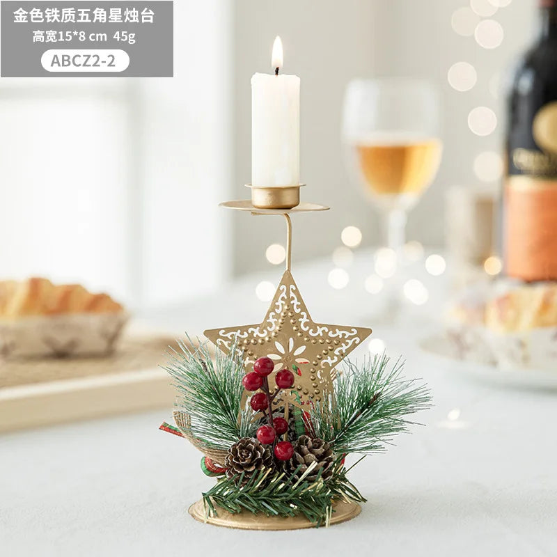 Elegant Golden Christmas Candle Holder Ornament - Image 6