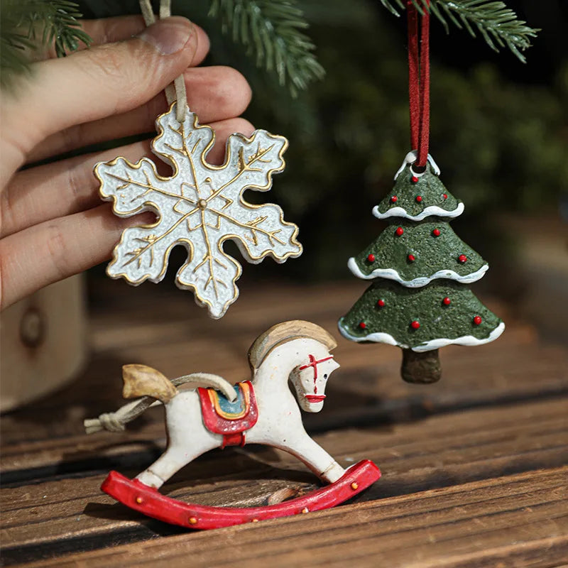 Charming Resin Santa Claus Tree Ornaments for Christmas