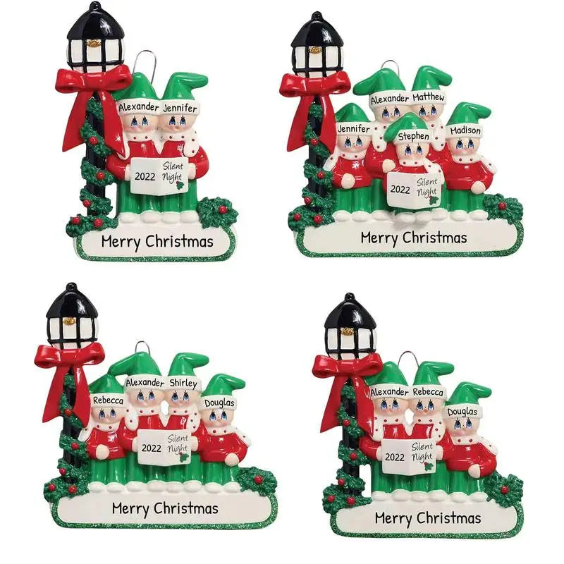 Personalized Family Under Street Lights Ornament