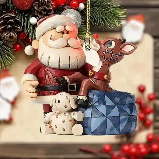 Charming Christmas Elk Pendant for Tree Decor - Image 2