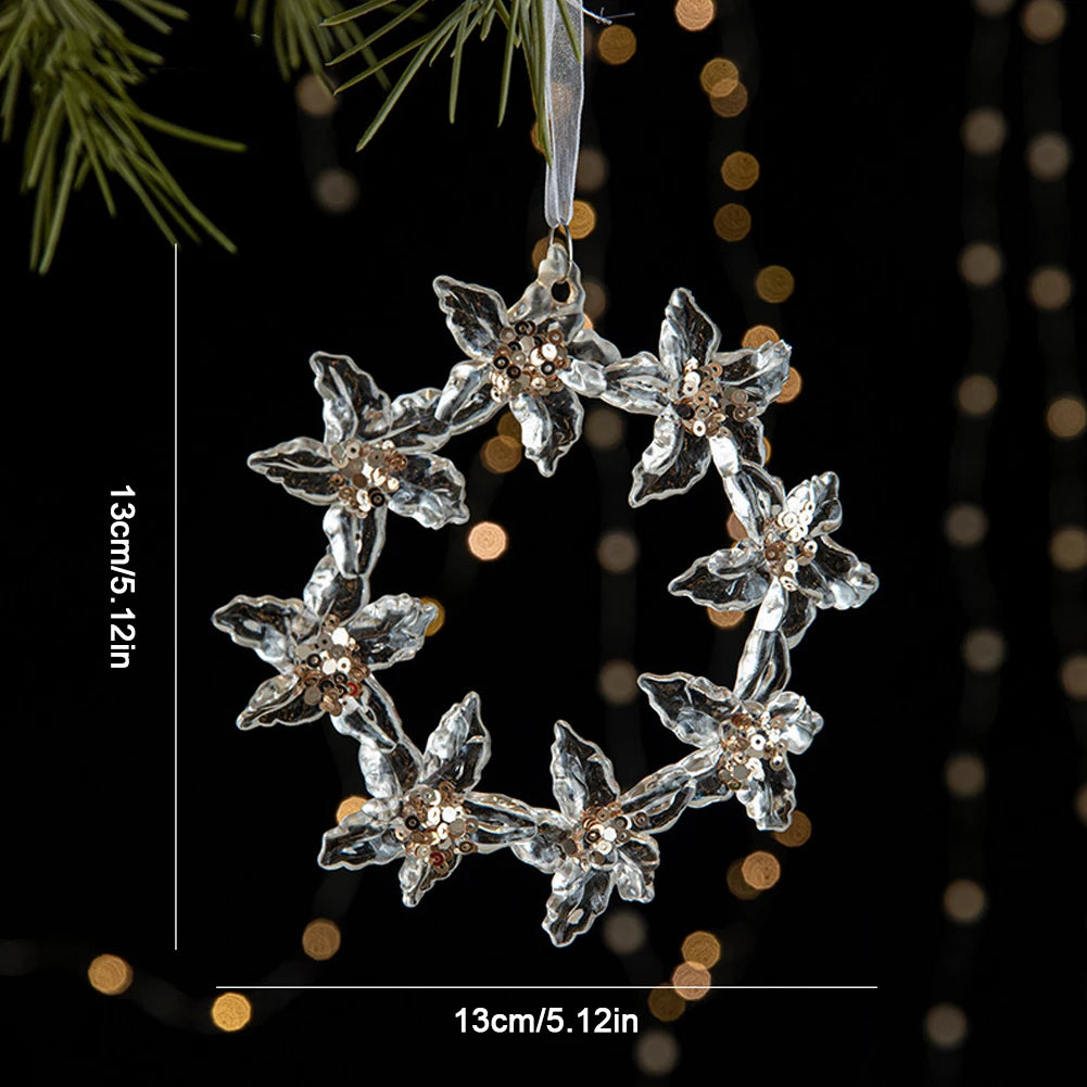 Colorful Snowflake Acrylic Pendant for Christmas Decor - Image 24