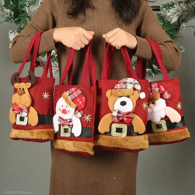 Festive Xmas Gift Bags: Santa, Snowman & Friends