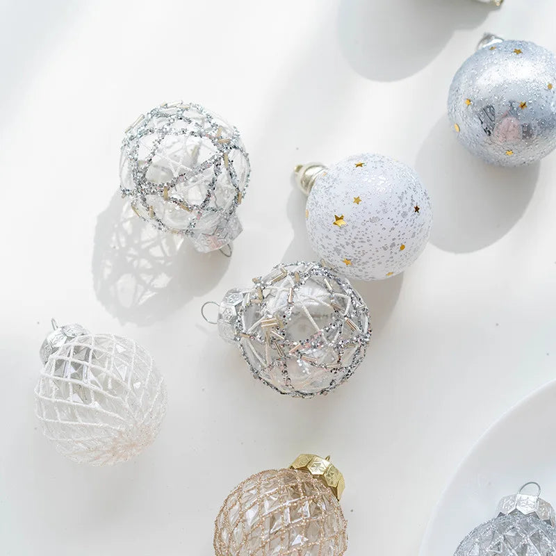 Chic Champagne Red Christmas Ball Ornaments - 6pcs - Image 12