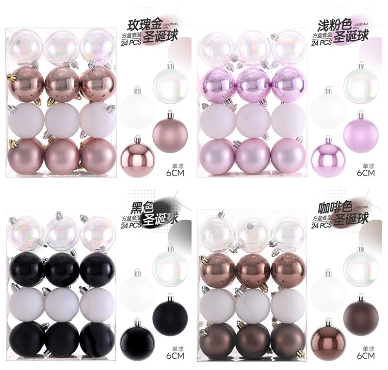 24-Piece Transparent Christmas Ball Ornaments Set - Image 29