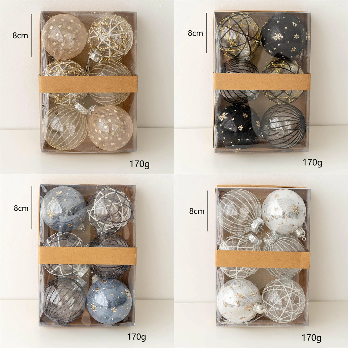 6-Pack Christmas Tree Baubles for Festive Flair