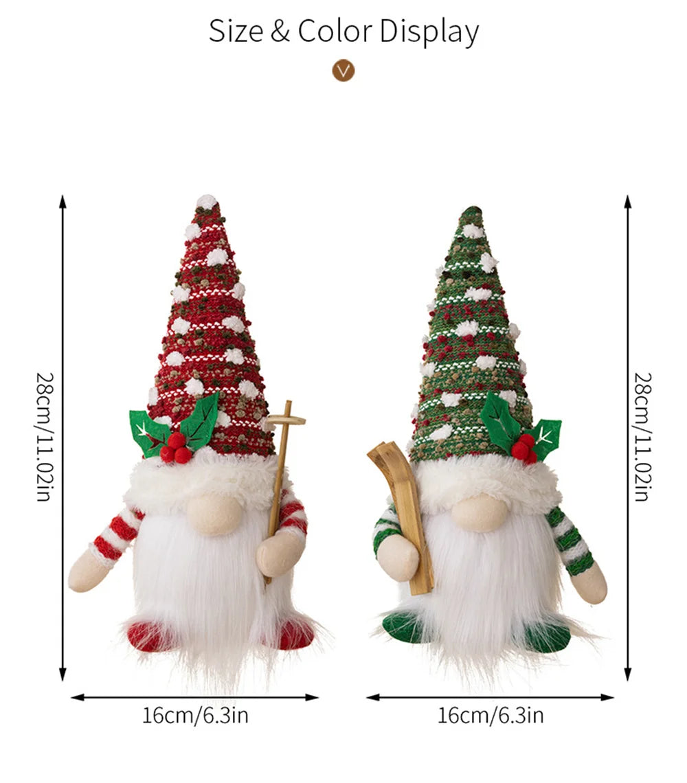 LED Light Christmas Gnome Ski Doll Decoration - Image 21