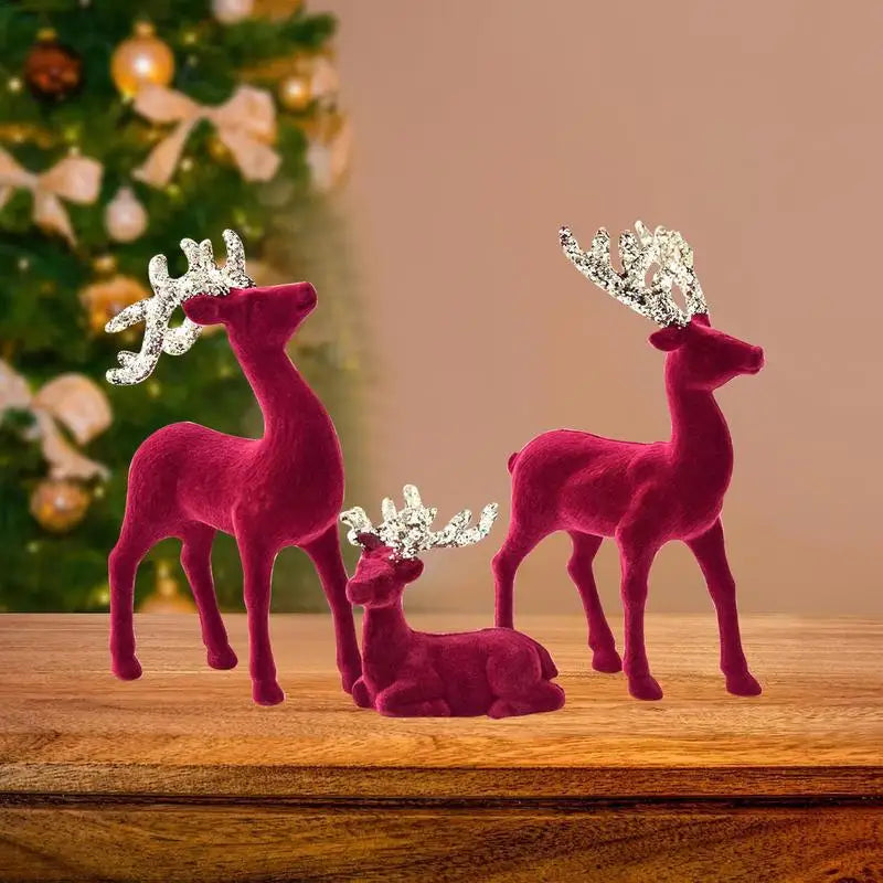 Charming 3-Piece Retro Reindeer Christmas Decor Set - Image 3