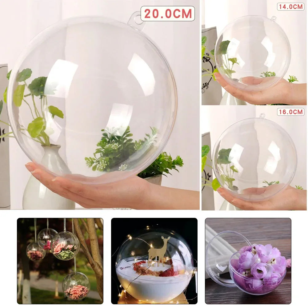 Transparent Refillable Christmas Baubles for Tree Decor