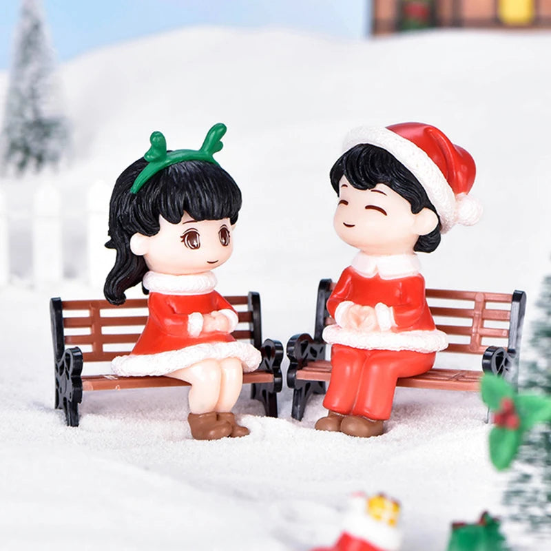 Charming Mini Christmas Couple Figurine Ornament - Image 38