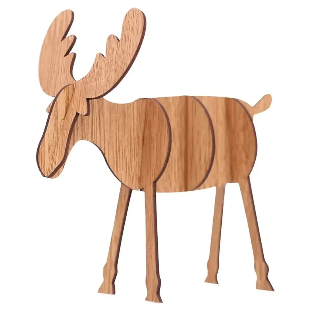DIY Christmas Wooden Deer Pendants for Festive Decor - Image 2