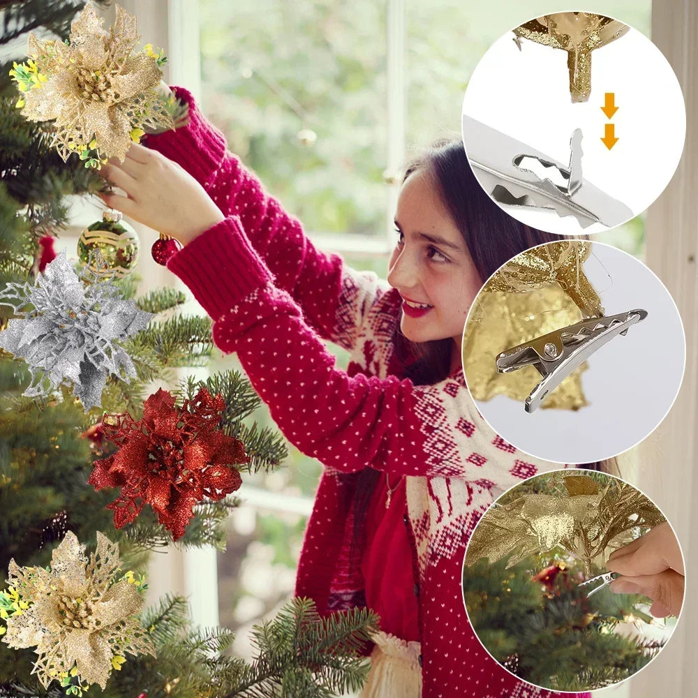 Festive Christmas Tree Ornament Clips for DIY Decor - Image 12