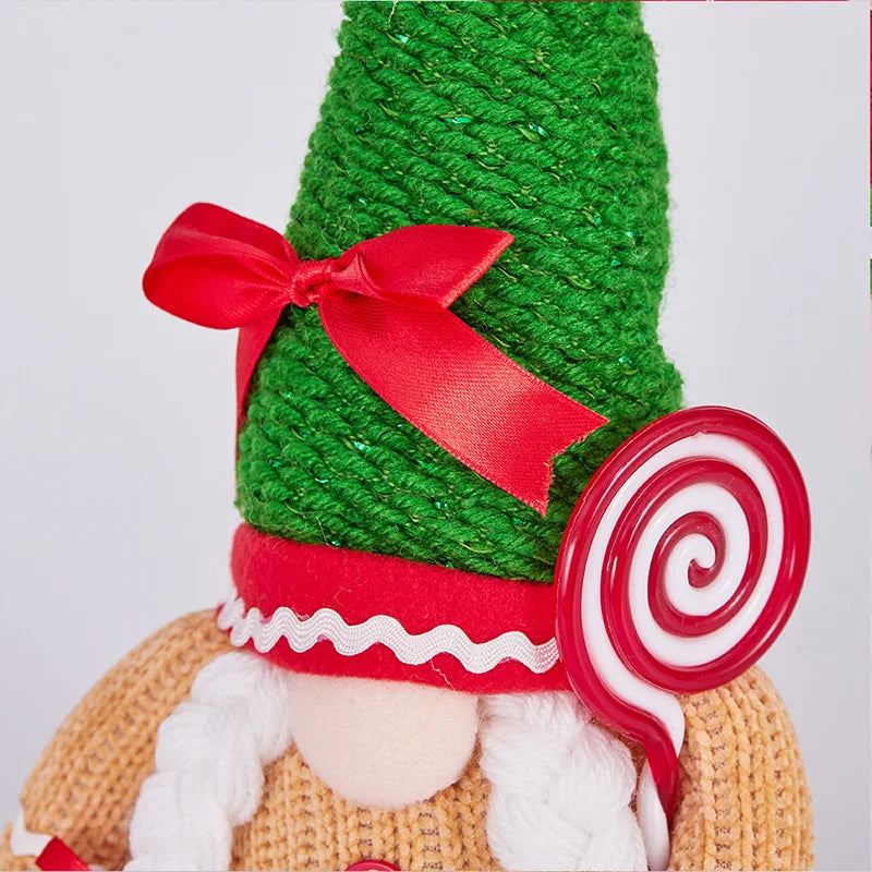 Charming Handmade Christmas Gnome Plush Ornaments - Image 4