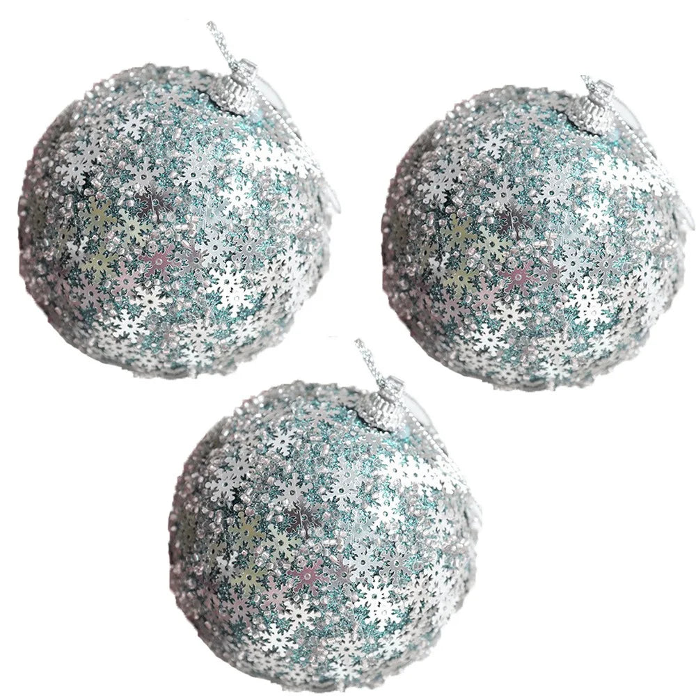 Elegant Blue Sequin Foam Christmas Ornaments - Image 10