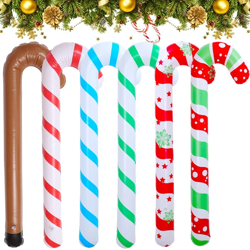 Festive Candy Cane Inflatable Ornaments for Christmas