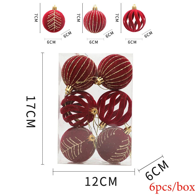 Festive 6-Pack 6CM Christmas Tree Ornaments - Image 2