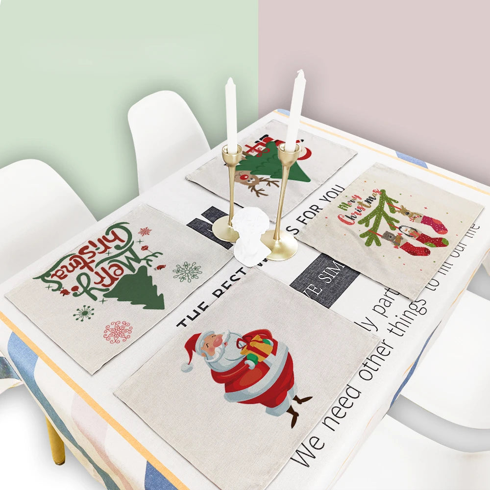 Charming Elk Xmas Placemat for Holiday Cheer