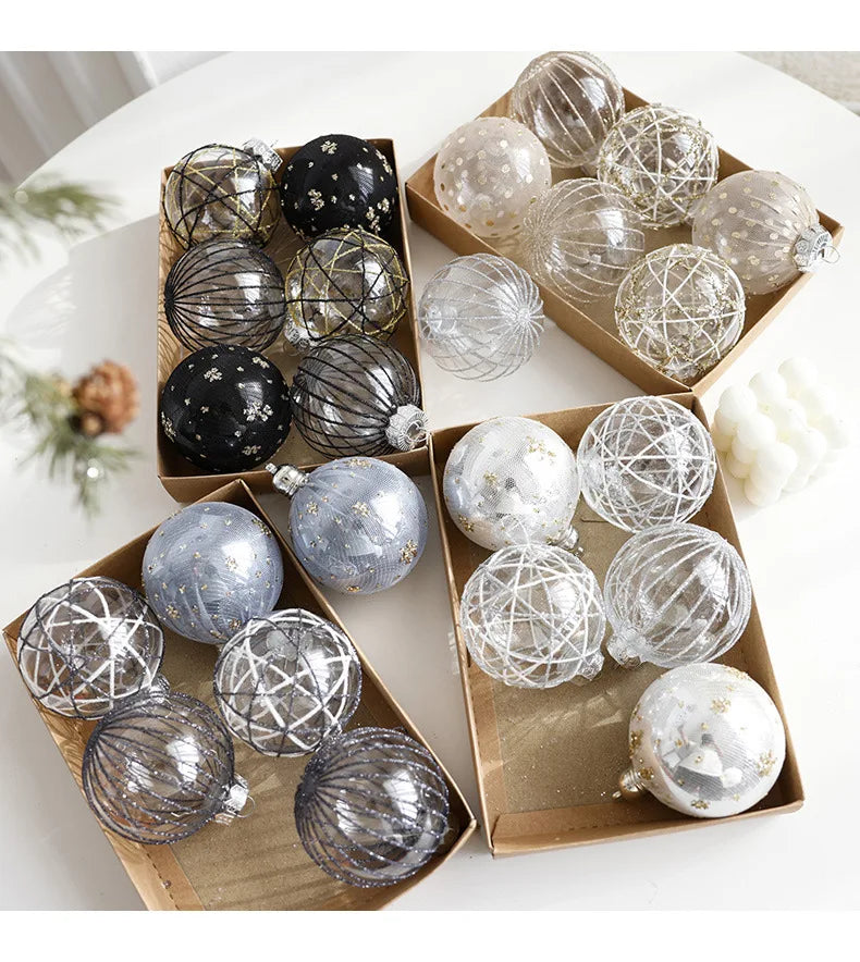 Champagne and Black Christmas Ball Ornaments Set - Image 11