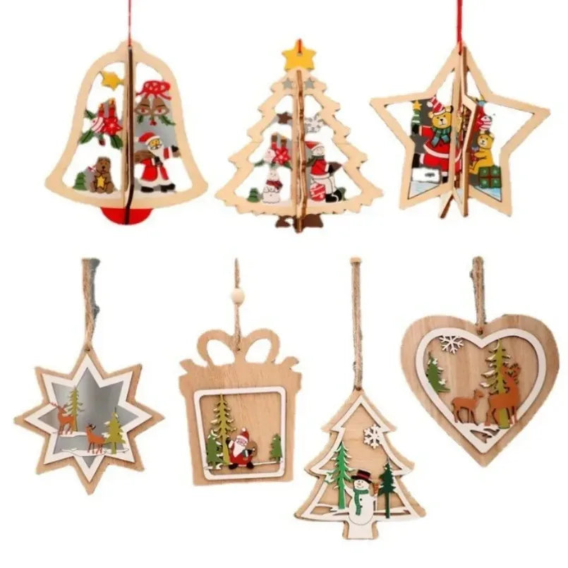 Charming Wooden Gnome Christmas Ornament Decoration - Image 28