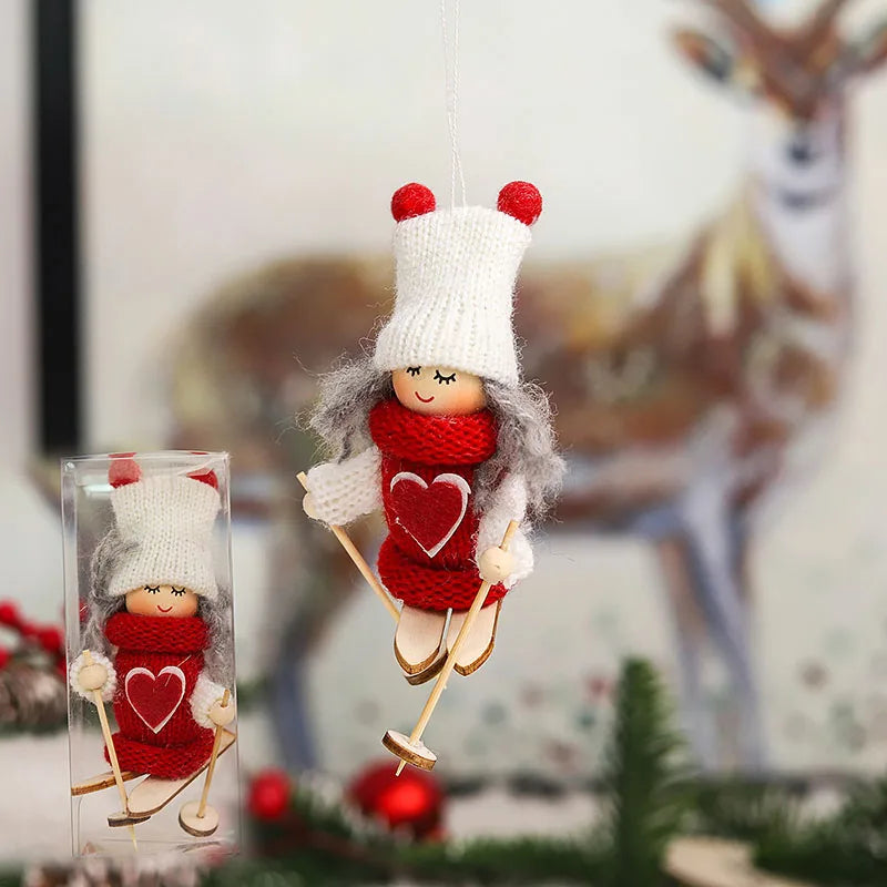 Charming Wooden Ski Dolls for Christmas Tree Decor - Image 21